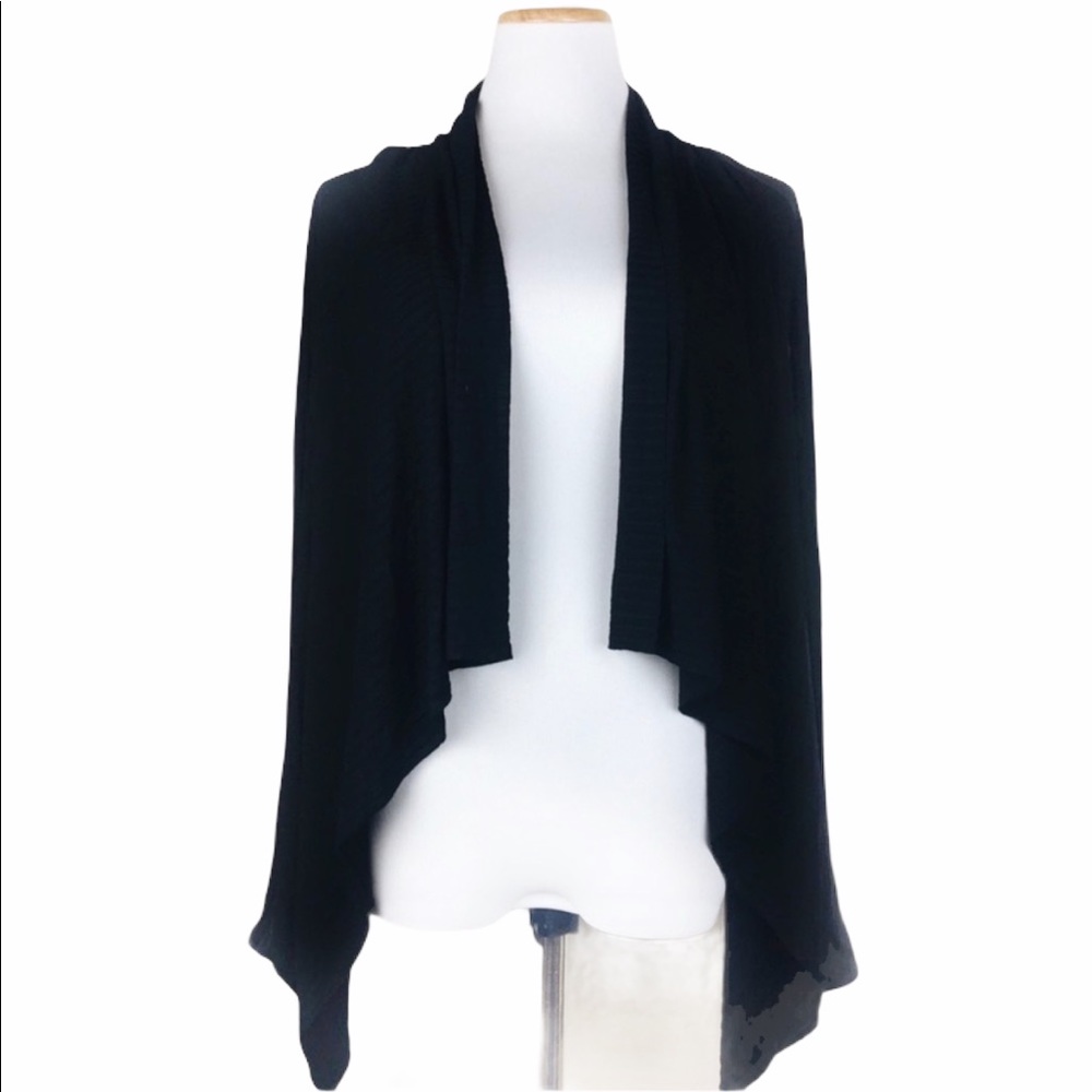 Francesca’s black open front mixed media cardigan - Picture 9 of 9